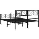 vidaXL Kovinski posteljni okvir z vzglavjem in vznožjem črn 120x190 cm | Shoptok.si