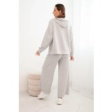 Kesi Włoski Women's set with wide-leg pants and zip-up hoodie gray | shoptok.hr