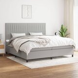  s oprugama i madracem svjetlosivi 200 x 200cm od tkanine | shoptok.hr