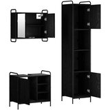  Set ormarića za kupaonicu 3 kom. Crni hrast 40 x 36 x 181 cm - Crni hrast Ormarić za umivaonik (1 vrata i 1 polica) + viseći orm | shoptok.hr