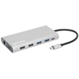 Manhattan 130660 12in1 usb-c - 3xHDMI/4xUSB/LAN/CR/PD 100W docking station cene