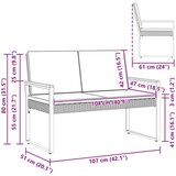  Vanjska klupa Bež i krem bijela 107 x 61 x 80 cm poliratan | shoptok.hr