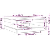 vidaXL Klubska mizica betonsko siva 90x90x34,5 cm | Shoptok.si