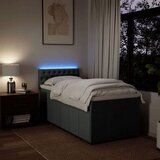 vidaXL Box spring postelja z vzmetnico temno siva 100x200 cm blago | Shoptok.si