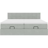 vidaXL Otomanski posteljni okvir z vzmetnicami siv 180x200cm žamet | Shoptok.si