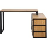 Livetastic KOTNA PISALNA MIZA kovina, leseni material črna, barve hrasta | Shoptok.si