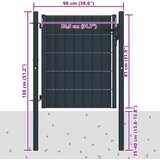  Vrata za ogradu PVC i čelik 100x81 cm antracit boje | shoptok.hr