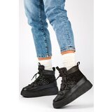 primohurt Black snow boots with a cuff, insulated women's winter boots with a thick sole Cene