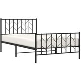 Metalni okvir kreveta uzglavlje i podnožje crni 107x203 cm | shoptok.hr