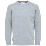 Selected Wool Jumper New Coban - Medium Grey Melange Siva