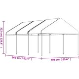 Sjenica s krovom bijela 6,69 x 4,08 x 3,22 m polietilen | shoptok.hr