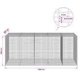  Gabion s žicom debljine 3,5 mm i mrežom 5x2,5 cm 250x100x100 cm | shoptok.hr
