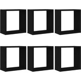  Zidne kockaste police 6 kom crni hrast 30x15x30 cm inženjersko drvo | shoptok.hr