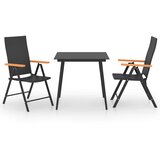  3-dijelni vrtni blagovaonski set crno-smeđi Crna | Shoptok.si