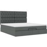 vidaXL Otomanski okvir kreveta s madracima tamnosivi 200x200cm tkanine | shoptok.hr