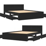  Okvir kreveta s uzglavljem crni 120x190 cm konstruirano drvo | shoptok.hr