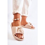 EVENTO Classic Suede Slippers With A Bow Beige Hayle | Shoptok.si