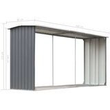  Ostava za drva od pocinčanog čelika 330x92x153 cm siva | shoptok.hr