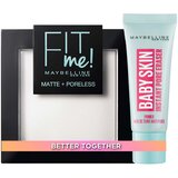 Maybelline New York Baby Skin Pore Eraser Primer + New York Fit Me Matte & Poreless Puder 90 Transcluent Set | shoptok.hr