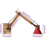  Zidna svjetiljka 25 W pohabano crvena 96 x 15 x 20 cm E27 | shoptok.hr