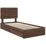  Postelja s shranjevanjem Rjav hrast 75 x 190 cm Konstruiran les, (5000106227) | Shoptok.si