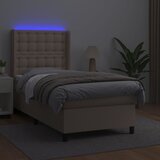  box spring madrac LED cappuccino 90x200cm umjetna koža | shoptok.hr