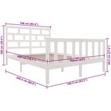  Za krevet od masivne borovine bijeli 160 x 200 cm | shoptok.hr