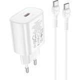 hoco. polnilec N22 Jetta PD 25W Type C s kablom Type C na Type C - bel | Shoptok.si