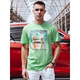 DStreet Koszulka męska z nadrukiem zielona | Shoptok.si