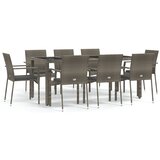  9-dijelni vrtni blagovaonski set sivi od poliratana | shoptok.hr