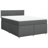 Maison Chic Box spring postelja - Vzmetna postelja z vzmetnico temno siva 140x200 cm blago SL24158, (21890618) | Shoptok.si