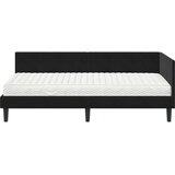 vidaXL Kutni okvir kreveta s madracem Crna 90 x 190 cm Baršun | shoptok.hr