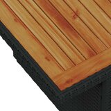  Set od 7 dijelova vrtni blagovaonski set s jastučićima crni poli ratan akacija | shoptok.hr