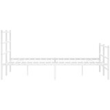 Metalni okvir kreveta uzglavlje i podnožje bijeli 140x200 cm | shoptok.hr