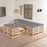 The Living Store Vrtna sedežna garnitura 9-delna z blazinami trdna borovina - Vrtna Sedežna Garnitura, (21473819) | Shoptok.si