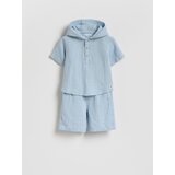 Reserved Pamučni set sa šorcima - bljedoplavo | shoptok.hr