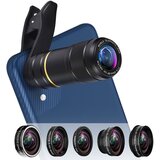 AVIZAR komplet lec 5 v 1, telefoto, ribje oko, širokokotni, makro, polariziran, nastavek za pametne telefone, (21123576) | Shoptok.si