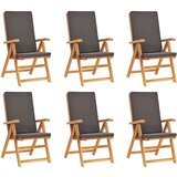  7-dijelni vrtni blagovaonski set sa sivim jastucima od tikovine | shoptok.hr