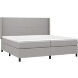  Box spring postelja z vzmetnico LED sv. siva 200x200 cm blago, (20761148) | Shoptok.si