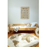 Lorena Canals Zeleno-kremno bela pralna ročno tkana bombažna otroška preproga ø120 cm World Map – | Shoptok.si