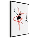  Slika - Rhythmic Gymnastics - Illustration of a Woman With a Ribbon 40x60 U crnom drvenom okviru | shoptok.hr