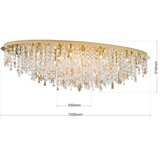 Orion Kristalno plafonsko svetlo CRYSTALRIVER 21xG9/40W/230V zlatno | Eponuda.com