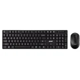 Combo Set, Wireless Keyboard and Mouse AAK400, Rubber Dome Key Switch, RF 2.4GHz Dongle, Up to 1600 DPI, 10 Metres Range, Black