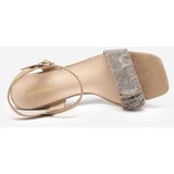 Resti Light brown women's sandals on a post with Trieste cubic zirconias - Footwear | Shoptok.si