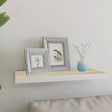 vidaXL Stenska polica barva hrasta in bela 60x23,5x3,8 cm MDF Cene