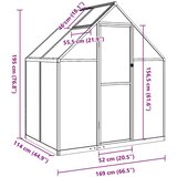  Staklenik s okvirom zeleni 169 x 114 x 195 cm aluminijski | shoptok.hr