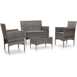 The Living Store Vrtna sedežna garnitura z blazinami 4-delna poli ratan siva - Komplet Vrtnih Kavčev, (21478819) | Shoptok.si