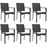  7-dijelni vrtni blagovaonski set s jastucima crni od poliratana | shoptok.hr