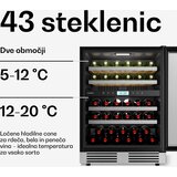 Klarstein VeroSteel hladnjak za vino ispod pulta | 2 zone | 129 litara | 43 boce | 60 cm | shoptok.hr