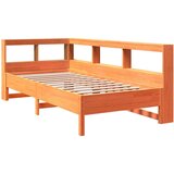  Knjižna postelja brez ležišča vošč. rjava 90x200 cm borovina, (21792984) | Shoptok.si